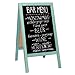 Wooden A-Frame Sign with Eraser & Chalk - 40 x 20 Inches Magnetic Sidewalk Chalkboard - Sturdy Freestanding Turquoise Sandwich Board Menu Display for Restaurant, Business or Wedding primary