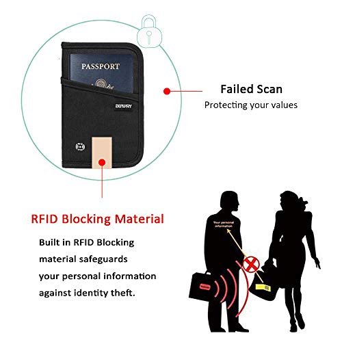 Defway Passport Wallet RFID Blocking Travel Organizer Bag, Family