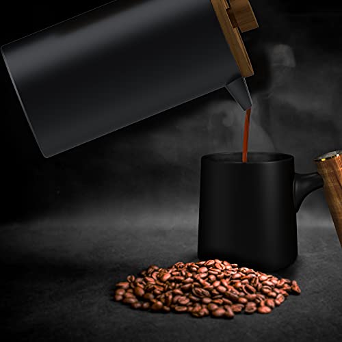 Farabica French Press Black Coffee Maker, Double Wall Insulated 304