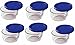 Pyrex Storage 1 Cup Round Dish, Clear with Blue Lid, Pack of 6 Containers primary