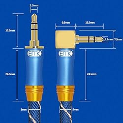 90 Degree Right Angle Aux Cable - [24K