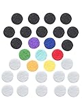 Aromatherapy Diffuser Pads for 25mm Necklace Pendant -Essential Oils Diffuser Pad Refills -Set of 30 Pads (7 Assorted Colors + 12 White + 11 Black) | Washable Felt Pads for Essential Oils Jewelry