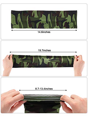 Mudder 8 Pairs Unisex UV Protection Arm Cooling Sleeves Ice Silk Arm Cover(Army Green Camouflage)