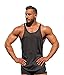 Physique Bodyware Men's Blank Y Back Stringer Tank Top. Made in USA. (X-Large, Black)