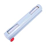 Plastic Wrap Dispenser with Slide Cutter,Refillable Food Wrap Dispenser, Coming with a 100 SQ Cling Wrap FDA Approved by BOXTHINK (Blue)