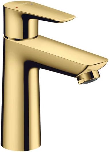 Hansgrohe Talis E Single Lever Basin Mixer 110 With Pop-Up Waste, Polished Gold-Optic, 71710990, Polished Gold Optic