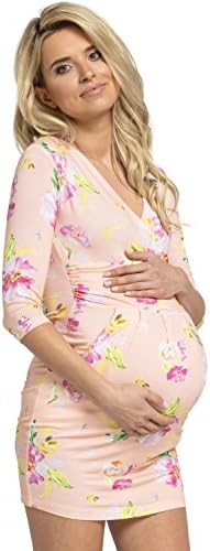Zeta Ville - Women's Maternity Wrap Nursing V-Neck Dress Pockets UK 8-20 - 236c