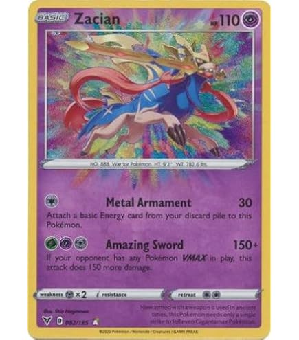 Amazon.com: Pokemon - Zamazenta 102/185 - Vivid Voltage - Amazing