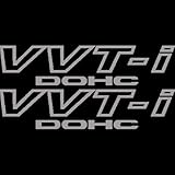 [#125] FLA 2X Silver Toyota VVT-I DOHC Stickers Vinyl Decals VVTI Supra JDM Celica TRD