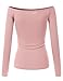 Doublju Sexy Fitted Off The Shoulder Blouse Top (Made In USA / Plus size available)