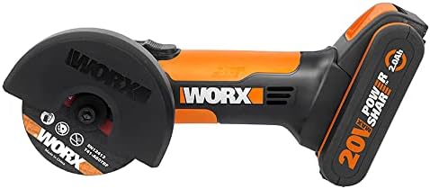 WX801 Mini Amoladora 20V 2Ah 76mm 19500rpm, Discos Incluidos para Metal, Plástico y Mampostería, con Batería, Cargador y Maletín