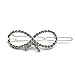 HuntGold 1X Women Girl Elegant Full Diamond Bowknot Hair Clip Hairpin Barrette(silver)