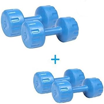 DREAMFIT COMBO OF PVC DUMBELLS ONE PAIR OF 3 KG AND ONE OF 4 KG (MULTICOLOUR)