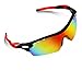 Polarized Sports Sunglasses, Poshei P01 Outdoor Sun Glasses with 5 Interchangeable Lenses for Men Women Baseball Cycling Fishing Golf