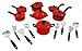 Liberty Imports 15 Piece Miniature Pots and Pans Kitchen Pretend Play Cookware Set - Toy Kitchen Cooking Accessories with Utensils Playset for Kids