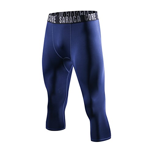 Men‘s Compression Pants 3/4 Capri Running Bike Tights Workout Shorts Yoga Leggings