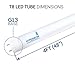 4-Pack of Hyperikon T8 LED Light Tube, 4ft, 18W (36W equivalent), 4000K (Daylight), Single-Ended Power, Frosted Cover, UL-Listed & DLC-Qualified