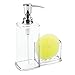 InterDesign Vella Foaming Soap Dispenser with Sponge and Scrubby Caddy - Kitchen Sink Organizer, Clear