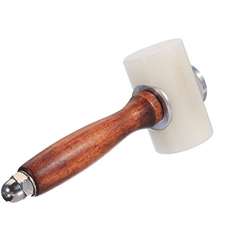 Breynet Wooden Handle Leathercraft Nylon Hammer Mallet, Leather Craft Carving Hammer Sew Leather Stamping Cowhide Supplies Tool Kit for Leathercraft Working 2pcs
