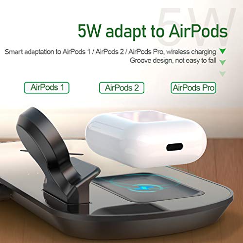 3 in 1 Wireless Charger, Qi Charging Station for Apple Watch, Airpods Pro/2,Charging Dock for Airpods 1/2/Pro,7.5W Qi Fast Charger for iPhone 11/11 Pro Max/SE 2/XS Max/XR/XS/X (for iWatch)