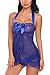 Avidlove Women Lingerie Blue Lace Babydoll Lingerie Halter Nighties Nightgown