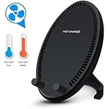 Wireless Charger, IrisCargo iPhone X Wireless Charger Pad Stand Update Version with Cooling Fan (NO AC Adapter) for iPhone X/8/8 Plus,Galaxy Note 8 S8 Plus S7 Edge S6 Edge Plus, Qi-Enabled Devices