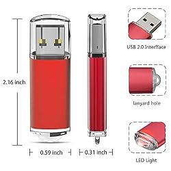 TOPESEL 5 Pack 2GB USB 2.0 Flash Drive Memory Stick