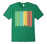 Men's Retro 1970's Sacramento California Downtown Skyline T-Shirt XL Kelly Green