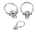 7ZACC Septum Skull 16g 16 Gauge (1.6mm), 15mm Long - 316l Surgical Stainless Steel Nose Septum Captive Bead Bar Skull
