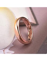 Three Keys anillo de boda de tungsteno de 2 mm para mujer, anillo de boda clásico enchapado en oro rosa, anillo de compromiso