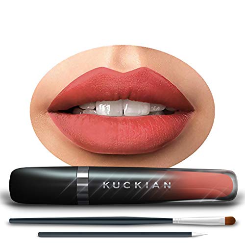 SIMI - Lasting Peach Coral Lipstick Matte (Very Natural & Flattering) - Liquid Velvet Supremé by Kuckian - Vitamin E, Cruelty Free, Matte Lipstick, Vegan, Long Lasting - Thumbnail 6