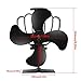 AAOBOSI Aobosi Stove Fan Heat Powered Fireplace Fan for Wood/Log Burner/Fireplace Save 20% Fuel Cost, Lower Starting Temperature (50℃)-4 Blades Black