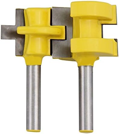 Purewill Matched Tongue Groove Router Bit Set 1/4" Industrial Grade Micro Grain Carbide Blade Shank Woodworking Tool