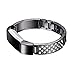 bayite Metal Bands Compatible with Fitbit Alta and Alta HR, Jewelry Bangle Adjustable Bracelet with Rhinestone? (Black, 5.5