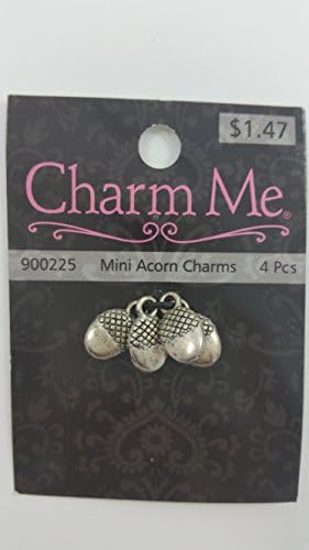 Hobby Lobby Charm Me (R) Mini Acorn Charms Simulated Sterling Silver, 4 Pcs., Ea. 1/2" Long