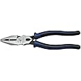 Klein Tools J12098 Universal Combination Pliers with Crimping Die, Toothed Pipe Grip, Induction Hardened Knives