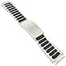 Milano Watchbands compatible with 18mm Timex Ironman Sport Metal Silver and Black Tone Buckle Watch Band TX485168T