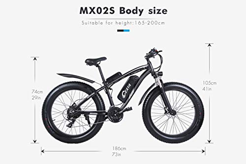 CEAYA Electric Bikes for adults, E bikes for men, Fat Tire Electric Bike With 4.0 * 26,Electric Mountain Bike with Back… - Image 6