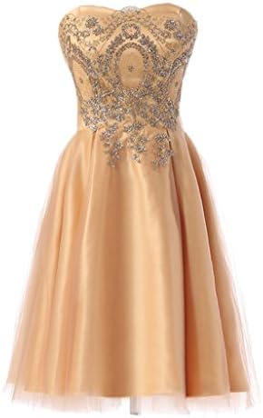 Audrey Bride Chic Evening Gowns for Woman 2016 Formal Prom Dresses-26W-Gold Short2