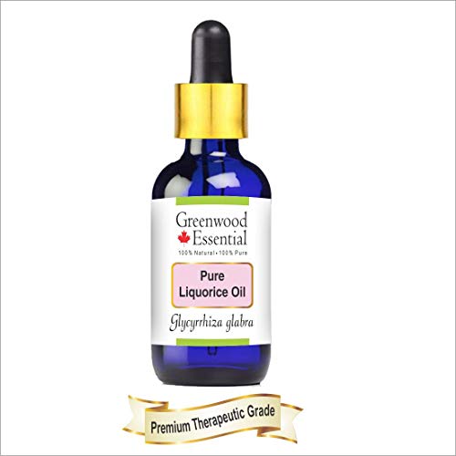 Greenwood Essential Pure Liquorice (Licorice) Oil (Glycyrrhiza glabra) with Glass Dropper 100% Natural Therapeutic Grade 50ml (1.69 oz)