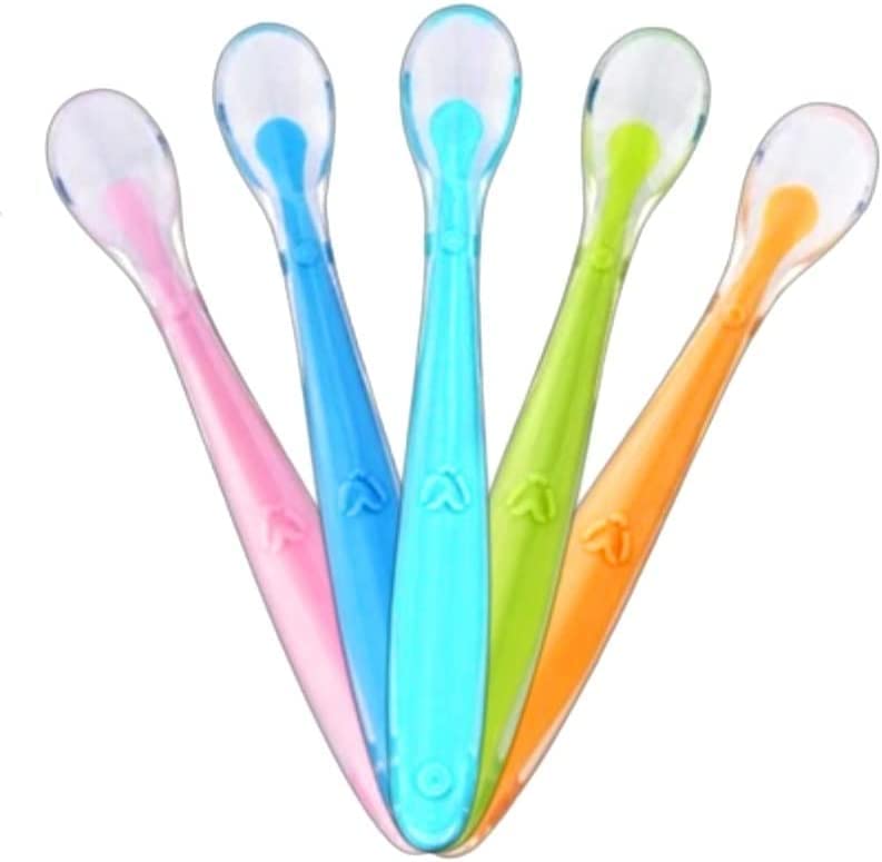 House of Luxx Baby Spoons Silicone Spoon with Travel Case for Feeding Todler Infant Weaning BPA Free