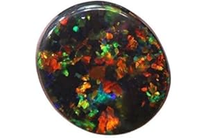 HARSHALI GEMS 6.5 Carat Black Australian Fire Opal Stone - Original and Natural AAA++ TDV Gemstone - Certified for Jewelry Making, Energy Stone, Reiki, Meditation, Art-Crafts-DIY - For Men and Women