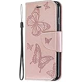 Skyhewen Honor X6A Case Wallet Flip Shockproof Floral Butterfly PU Leather Phone Case Magnet Stand Card Holder Silicone Bumper Case For Honor X6A, Black