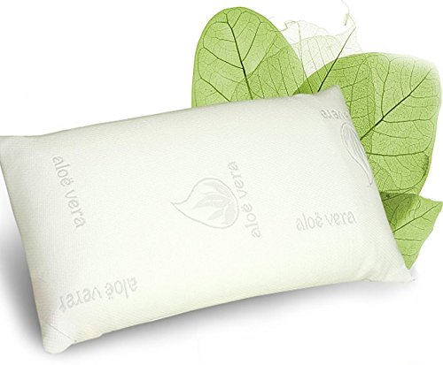 ALOE VERA ALMOHADA VISCOELÁSTICA FABRICADA EN ESPAÑA ANATÓMICO ORTOPÉDICO ANTIÁCARO de viaje