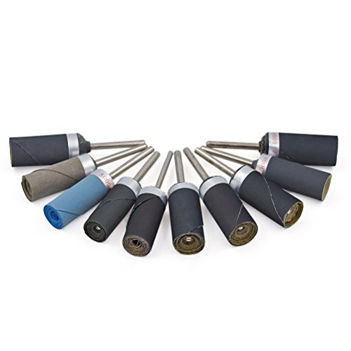 Sanding Drums Sleeves - GOXAWEE Sanding Grinding Ratory Tool Accessories, Sandpaper Polishing Burs Stick Roll for Metalworking, Woodworking - 10 Different Grit 180-7000 - Thumbnail 7