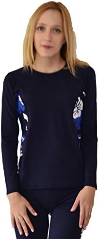 Private Island Women UPF50+ Long Sleeve Top Swimsuit T- Shirt Rash Guard Workout (RGT)