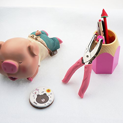 Single Hole Punch Paper Puncher with Pink Grip(Star)