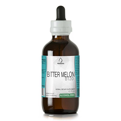 image for HerbEra Bitter Melon B120 Alcohol-Free Herbal Extract Tincture, Organi