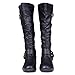 Twisted Women's Shelly Wide Width, Wide Calf Stitched Pannel Tall Boots with Pyramid Studs - BLACK, Size 10 W or 10 C/D
