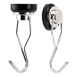 Ant Mag - Swivel Swing Magnetic Hooks, 50lbs Heavy Duty Neodymium Magnet 4 PACK with Scratch Proof Stickers-Great for Refrigerator, Kitchen, Store, Door, Grill, BBQ, Office or Warehouse. [Black]